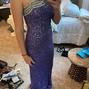 Purple and Silver Prom Dress